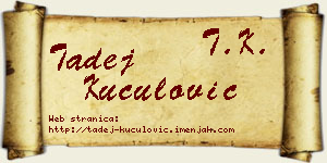 Tadej Kuculović vizit kartica